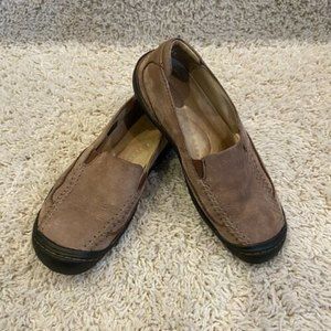 Keen Women’s 53009-POSL Leather Stitched Hiking Slip On Loafer Shoes Size US 9